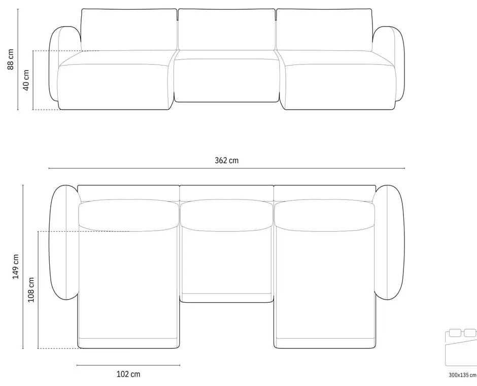 Светлосив кадифен сгъваем/с място за съхранение ъглов диван (U форма) Tonale – Cosmopolitan Design