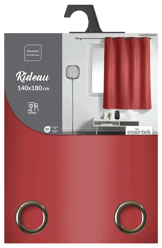 Червено перде 140x180 cm Essentiel – douceur d'intérieur