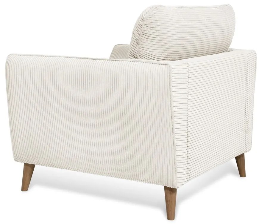 Бяло кресло от рипсено кадифе Paris – Scandic