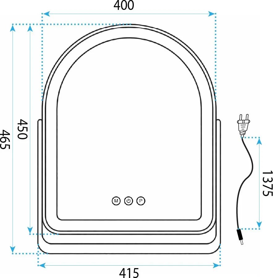 Огледало LED GLAM White 40x45cm