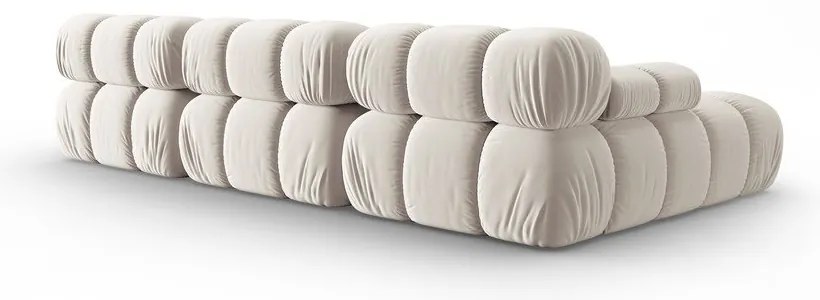 Бежов кадифен модулен ъглов диван (ляв ъгъл) Bellis – Micadoni