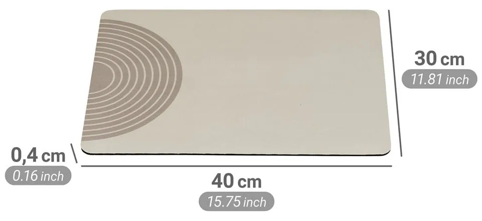 Бежова гумена тавичка за оттичане за съдовете 40x30 cm Dima – Wenko