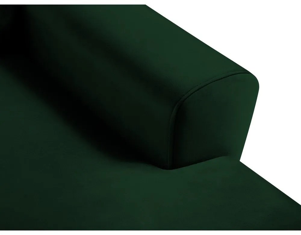 Зелен кадифен разтегателен ъглов диван с място за съхранение (десен ъгъл) Kyoto – Cosmopolitan Design