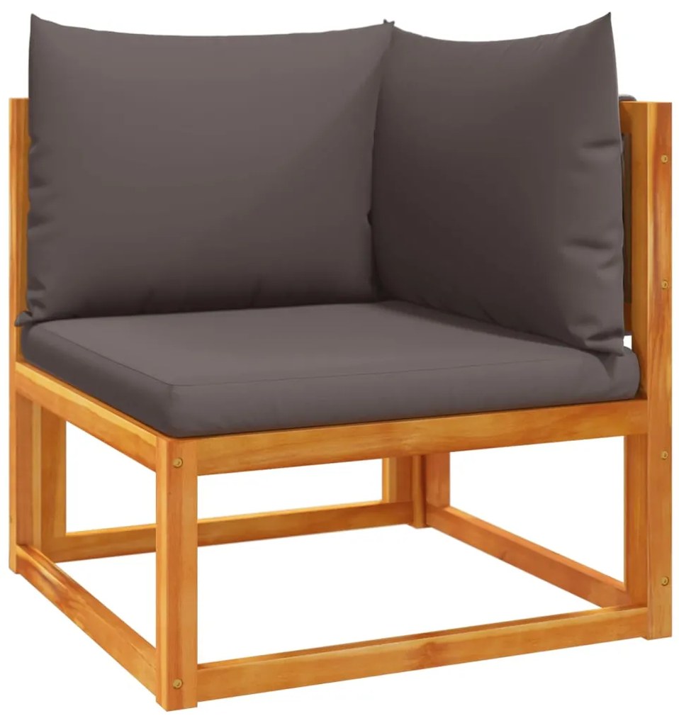 4008160 vidaXL Ъглов градински диван с възглавници, дърво, акация и въже