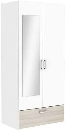 Гардероб Coben Двукрилен-дъб - бял