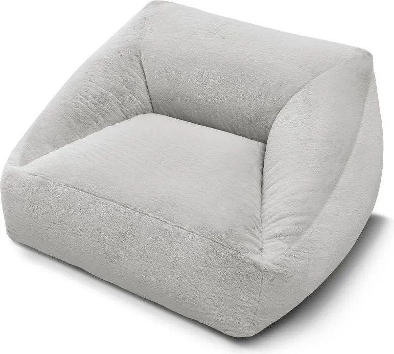 Светлосив пуф от изкуствен косъм Lilibet – Bobochic Paris