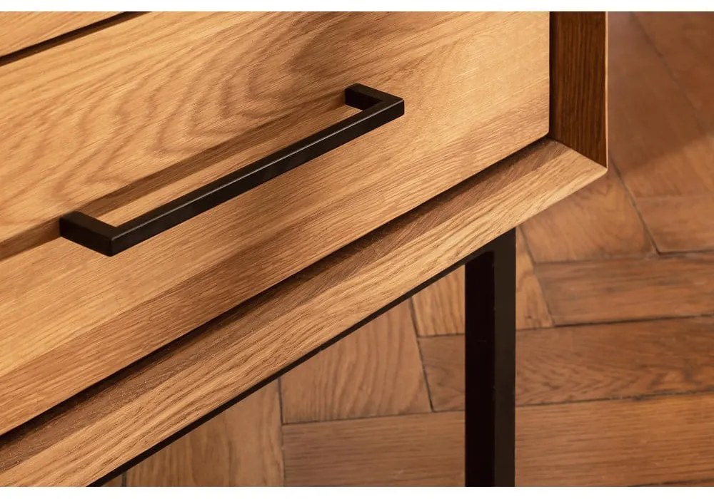 Масичка за телевизор от дъбова дървесина в естествен цвят 90x50 cm Abies - The Beds