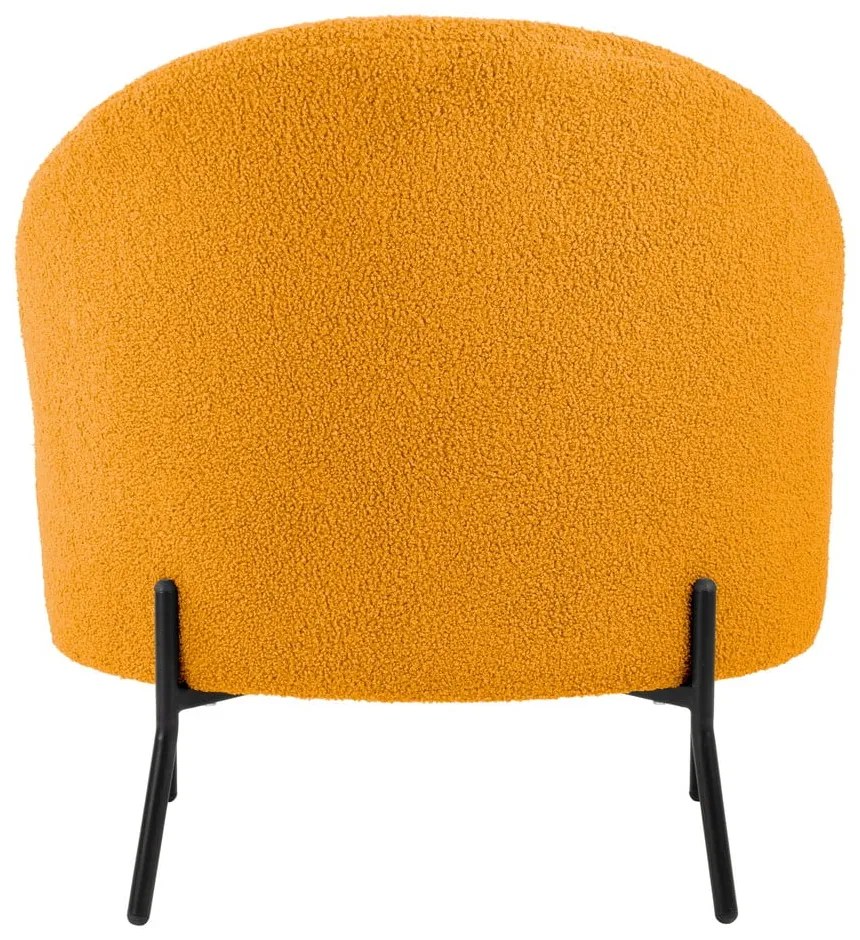 Кресло от плат букле в цвят жълта охра Noble – Leitmotiv