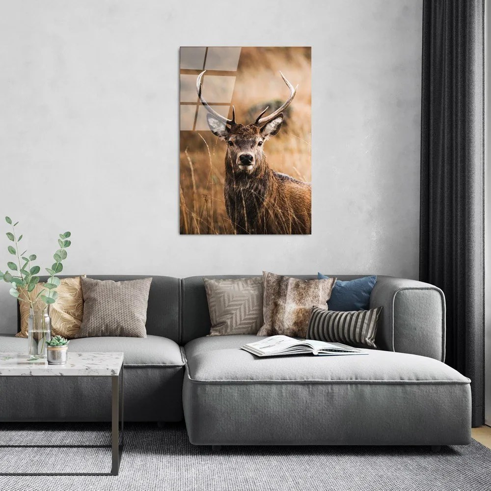 Живопис върху стъкло 70x100 cm Deer - Wallity
