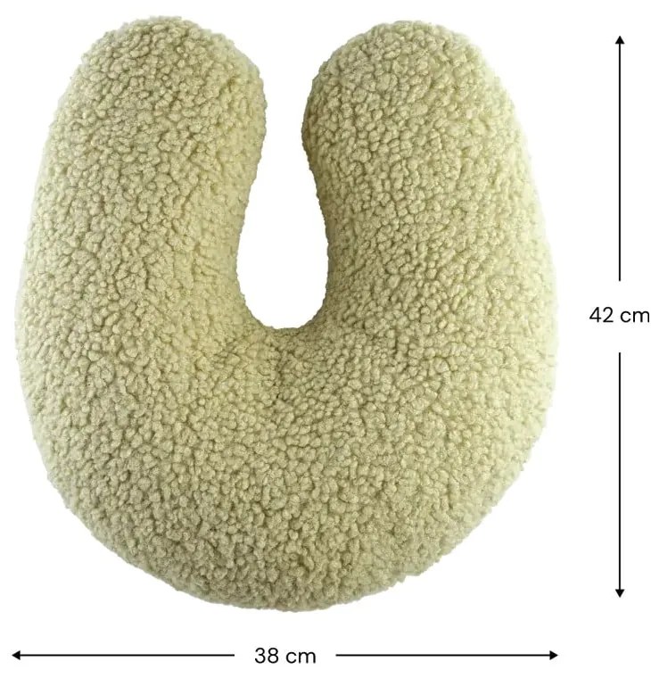 Зелена детска възглавница за диван от букле U – Wigiwama