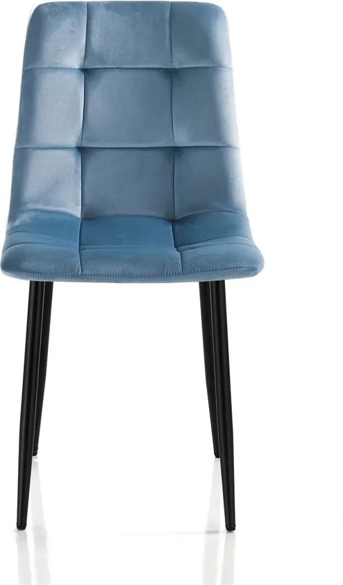 Сини кадифени трапезни столове в комплект от 2 броя Faffy - Tomasucci