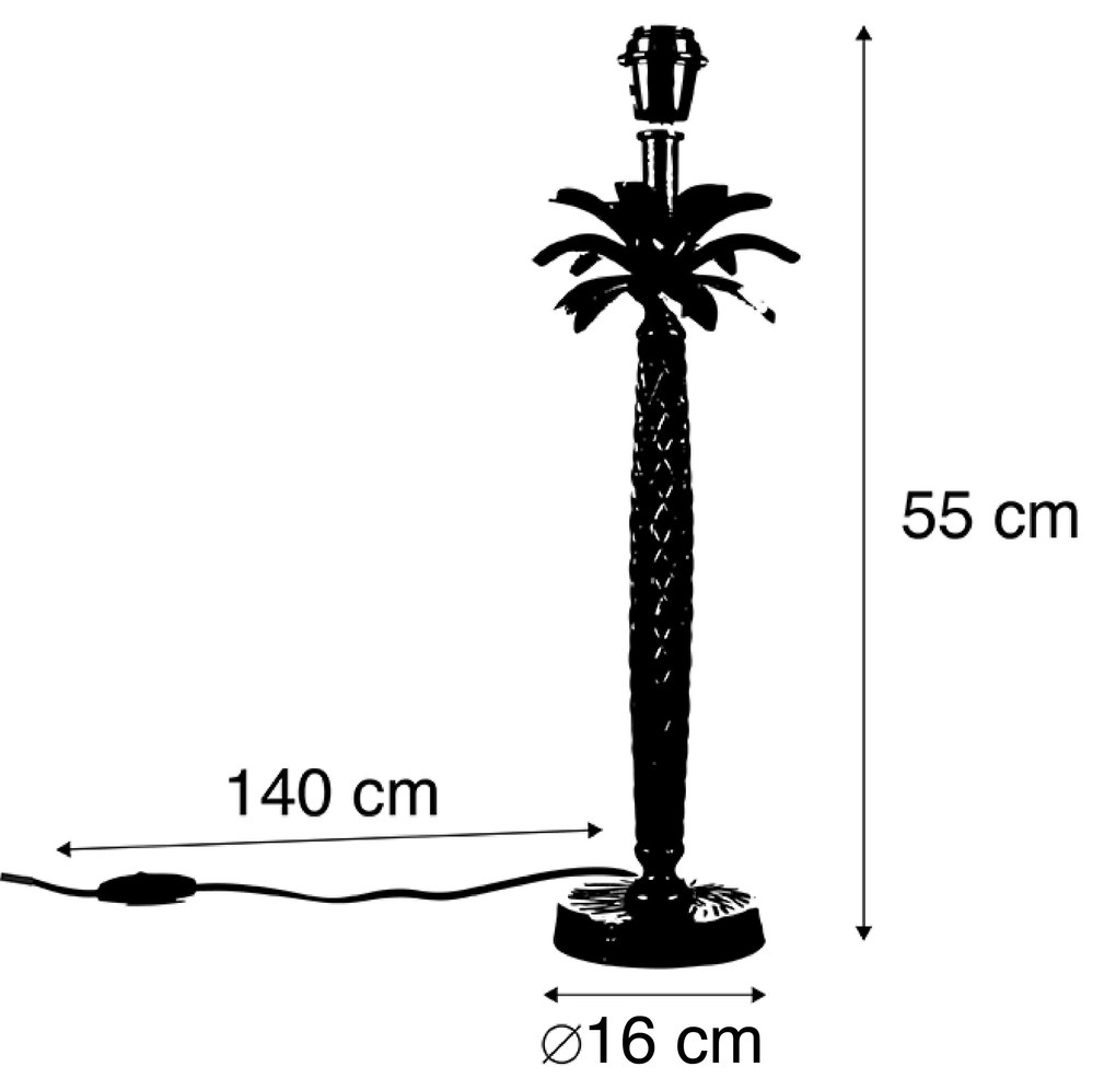 Ар Деко настолна лампа бронз с черен цвят без абажур - Areka