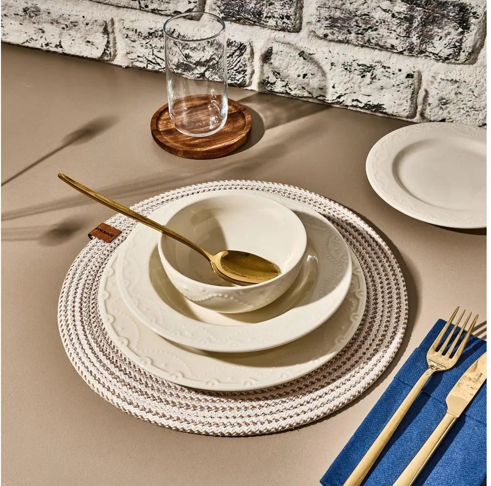 Сервиз за хранене 24 части, бял порцелан