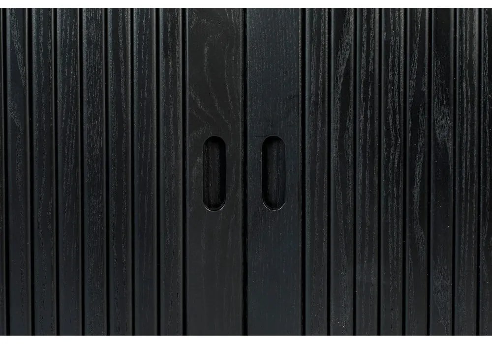 Черен скрин с чекмеджета и плъзгащи се врати Barbier - Zuiver