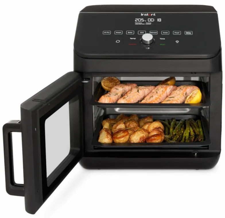Фритюрник-фурна с горещ въздух Instant Pot Vortex Plus Oven 140410101, 1700W, 13 л, 8 програми, До 205C, EvenCrisp, Черен