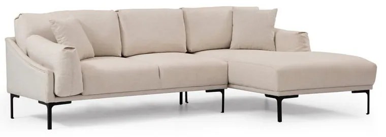 Светлобежов ъглов диван , десен ъгъл Leo - Artie