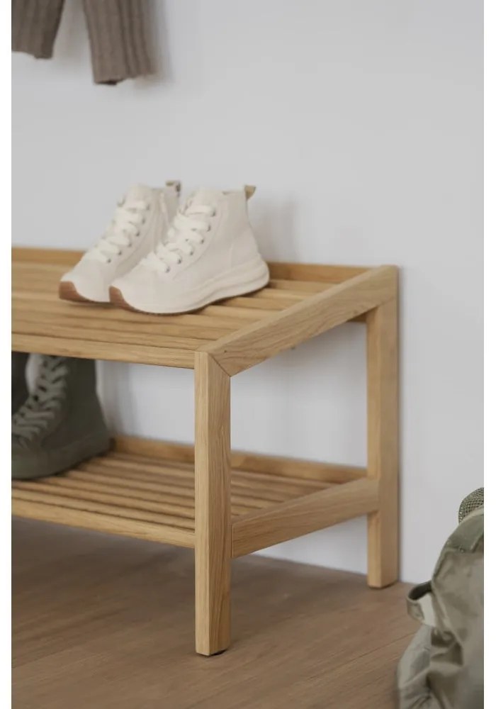 Стойка за обувки от масивен дъб естествена Hillmond – Rowico