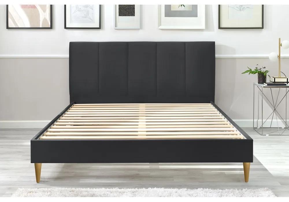 Антрацит тапицирано двойно легло с решетка 180x200 cm Vivara - Bobochic Paris