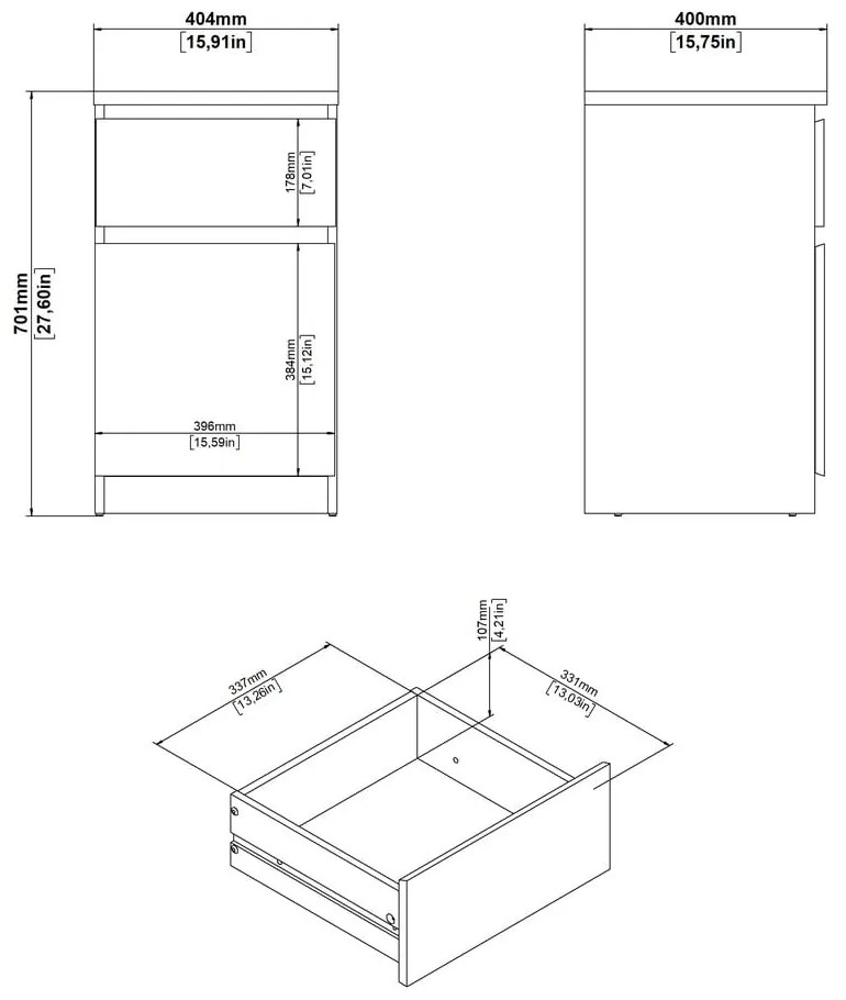 Нощно шкафче в естествен цвят Naia – Tvilum