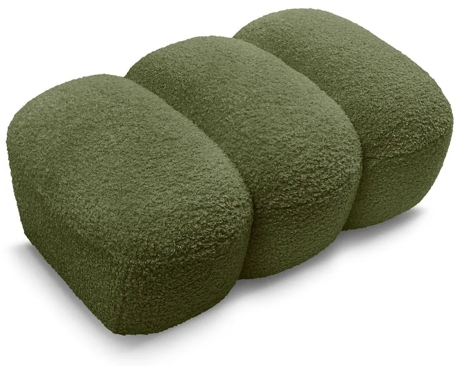 Зелена табуретка от прежда с примки от букле Hippolyte – Bobochic Paris