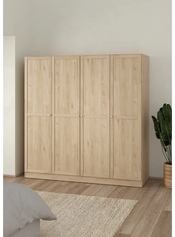 Гардероб с дъбов декор в естествен цвят 195,5x200 см Billund - Tvilum