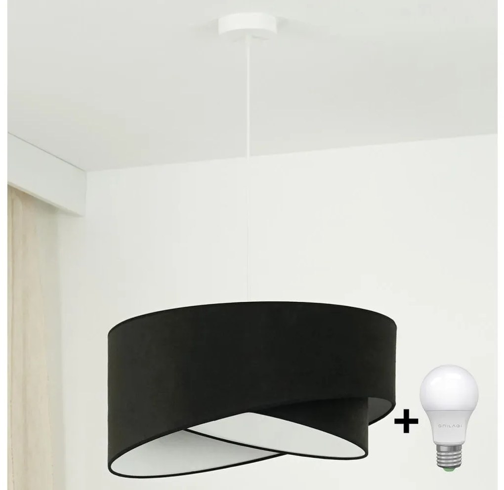 Brilagi - LED Пендел LYRA 1xE27/15W/230V черен/бял