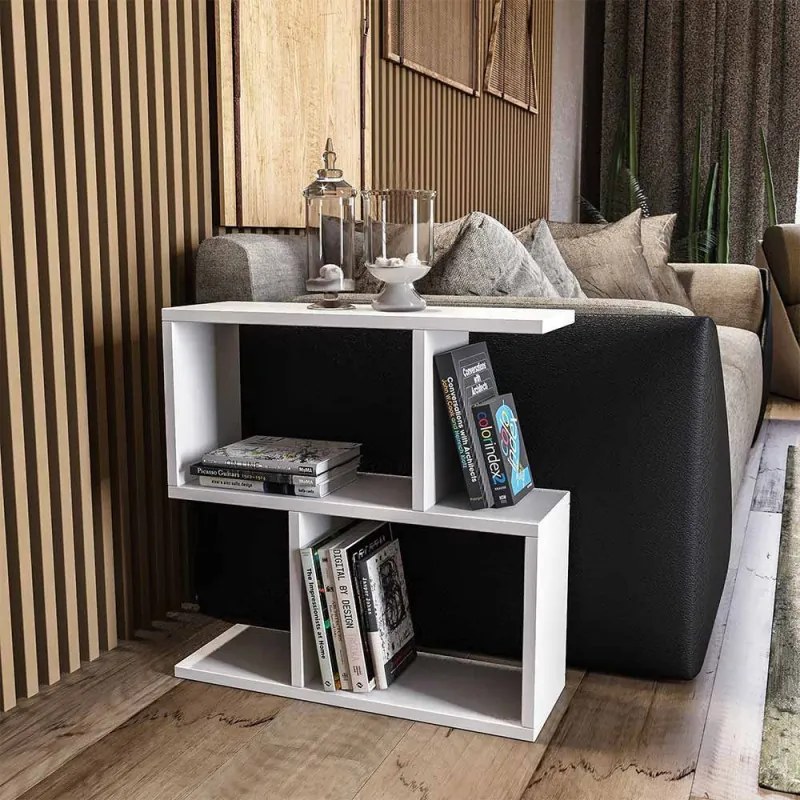 Конзола Kalune Design 854KLN2801, 60х60 см, 3 нива, Меламиново покритие, Бял