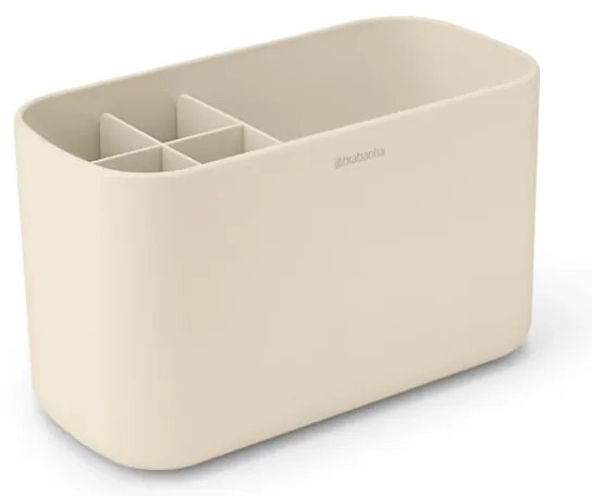 Кутия за аксесоари за баня Brabantia ReNew 1006270, Устойчива на корозия, Вътрешен разделител, Противоплъзгаща основа, Бежов