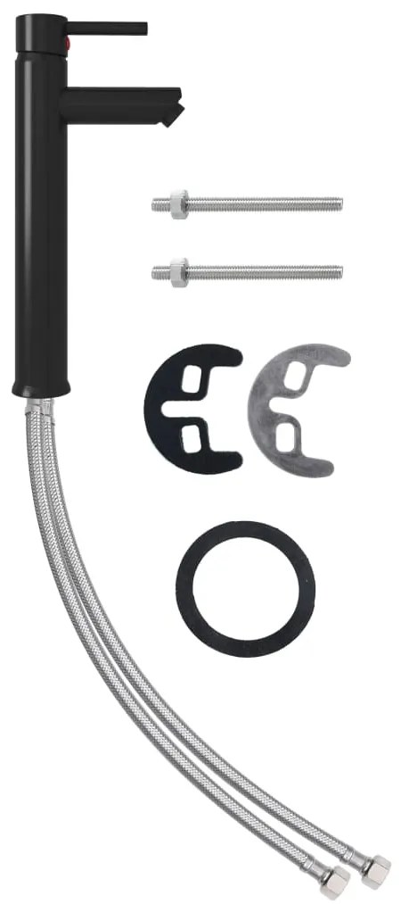 149088 vidaXL Смесител за баня, черен, 12х30 см