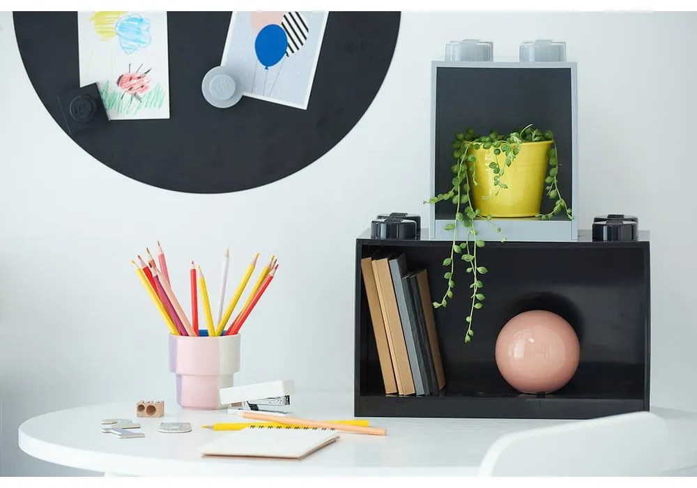 Детски черен стенен рафт Brick 8 - LEGO®