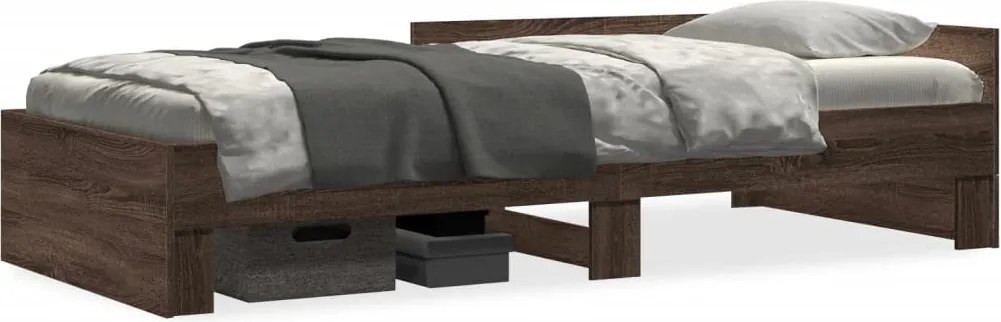 849592 vidaXL Рамка за легло без матрак кафяв дъб 90x190 см инженерно дърво
