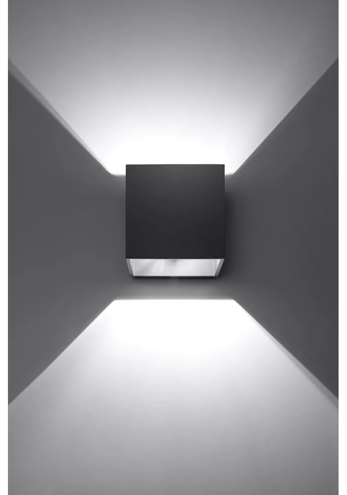 Черна стенна лампа Geo - Sollux