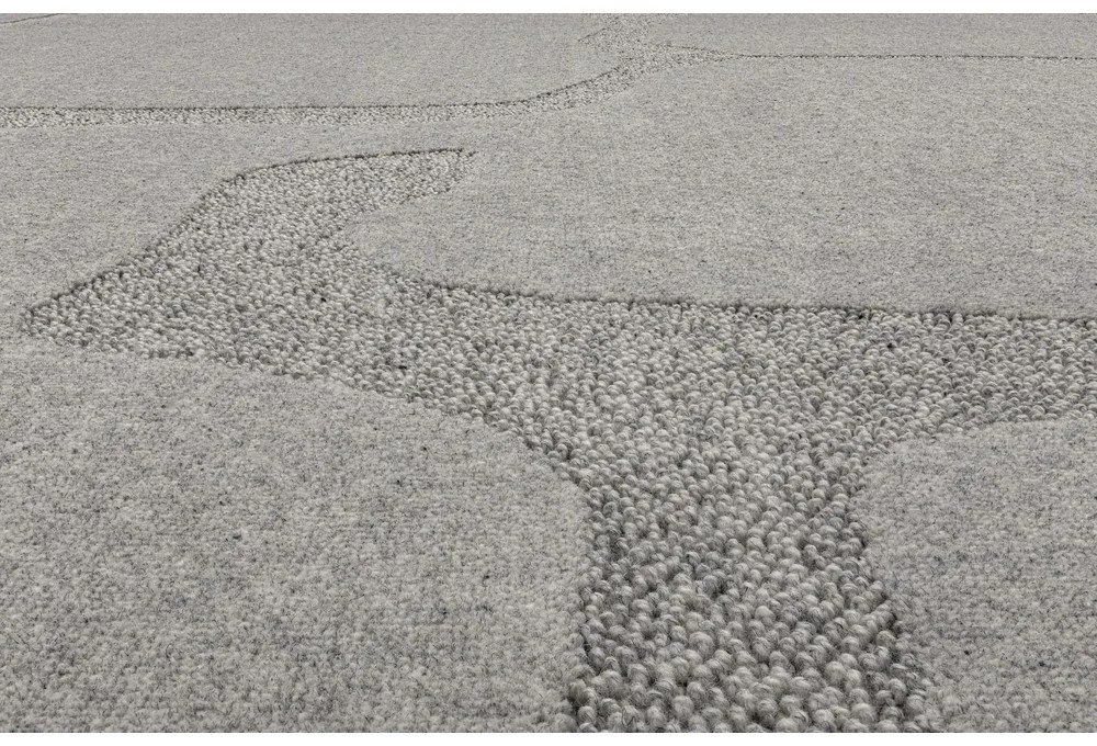 Сив вълнен килим 200x300 cm Morphic Organica – Agnella