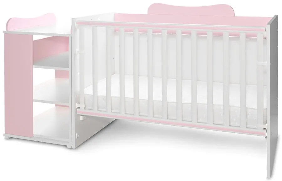 LORELLI Classic Трансформиращо се легло 82/190 см. MULTI БЯЛО/ORCHID PINK