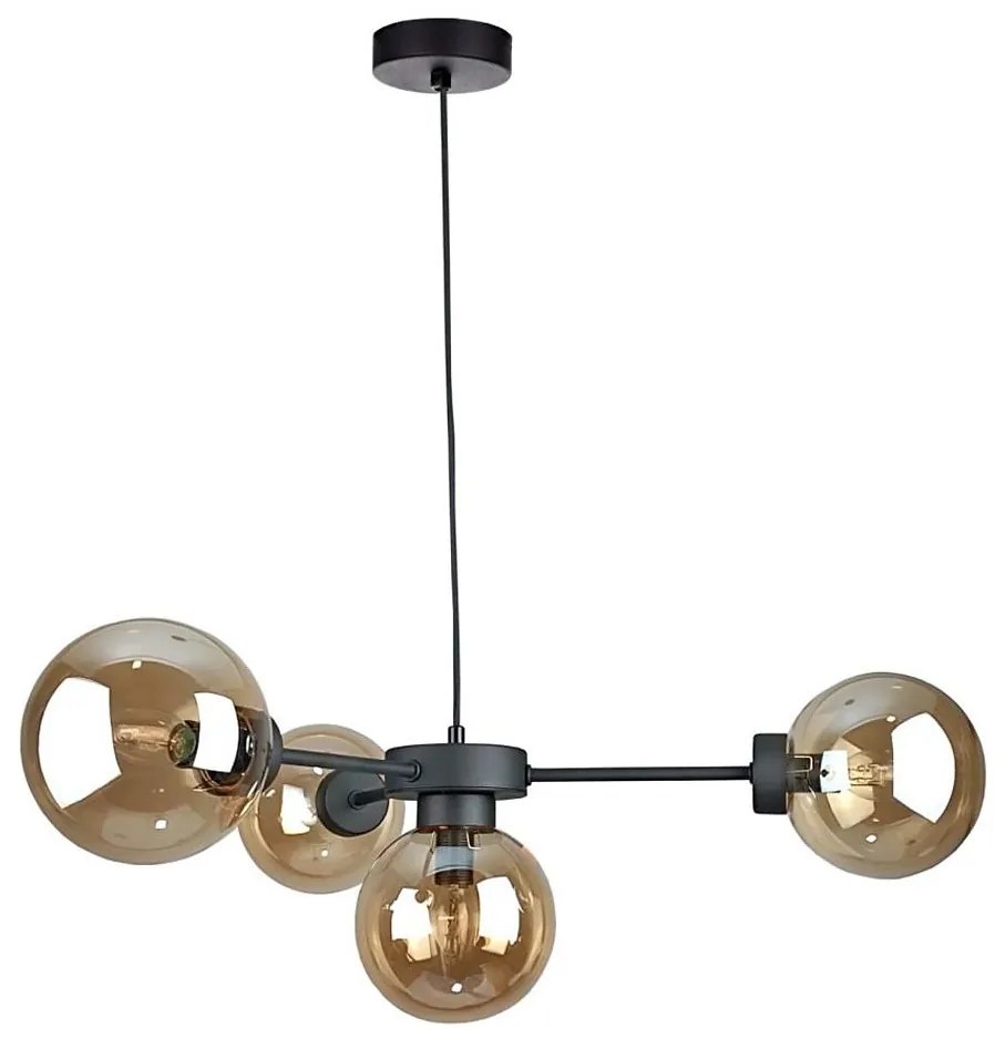 Пендел KALIOPE II 4xE14/50W/230V черен/опушен бежов