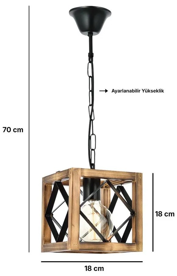 Висяща лампа от елхово дърво Zikzak Rustik - Opviq lights