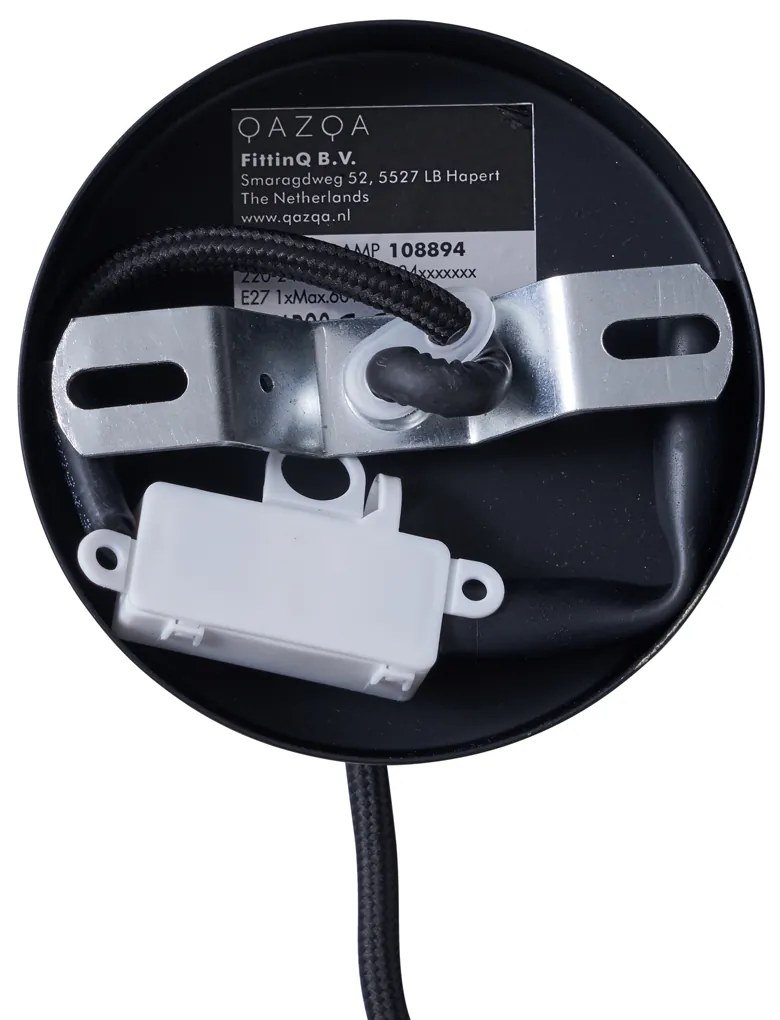 Модерен висящ лампион черен със златист интериор - Loes