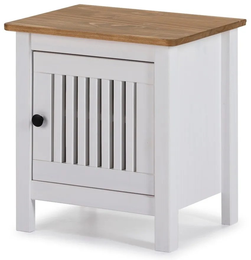 Бяла дървена нощна масичка Bruna - Marckeric