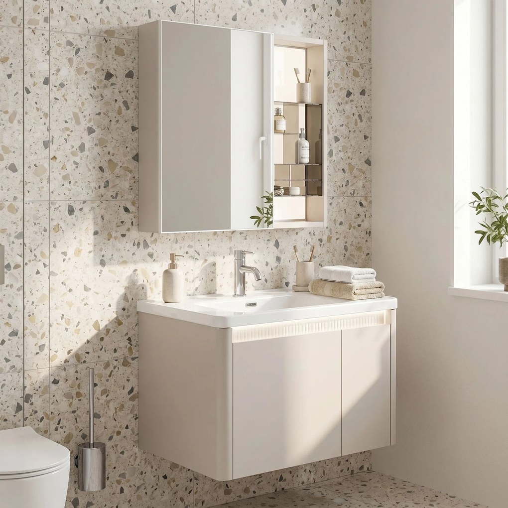 Комплект мебели за баня с мивка Sora DE07-60 Beige 60CM