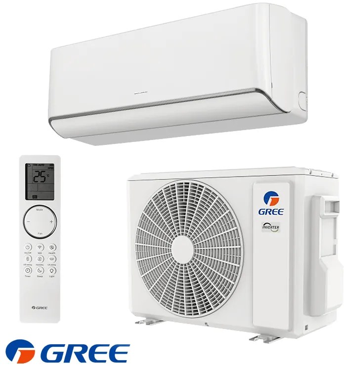 Инверторен климатик Gree Airy GWH18AVDXE-K6DNA1A, 18000 BTU, 35 м2, А+++, Wi-Fi, R-32, Бял