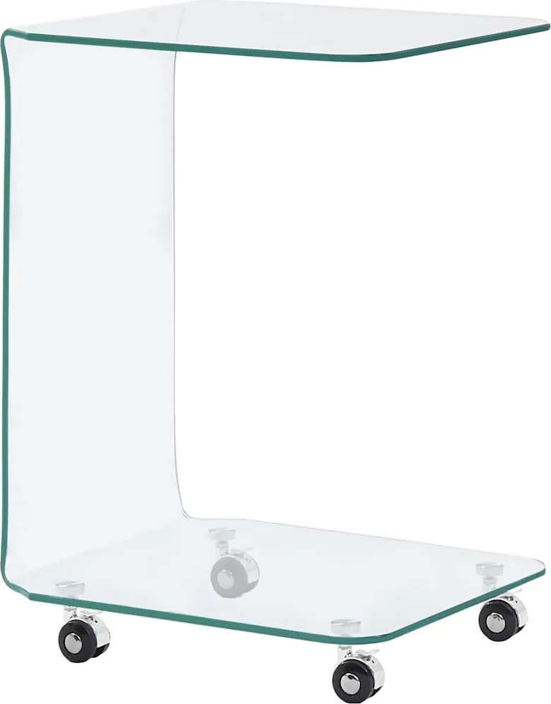 284726 vidaXL Маса за кафе, 45x40x63 см, закалено стъкло