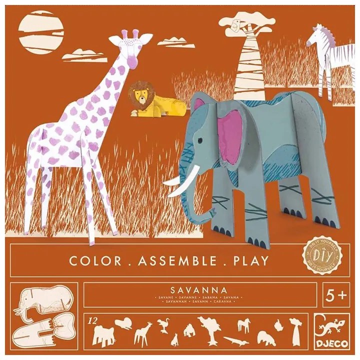 Djeco - Сглоби, оцвети и играй Савана DJ08003