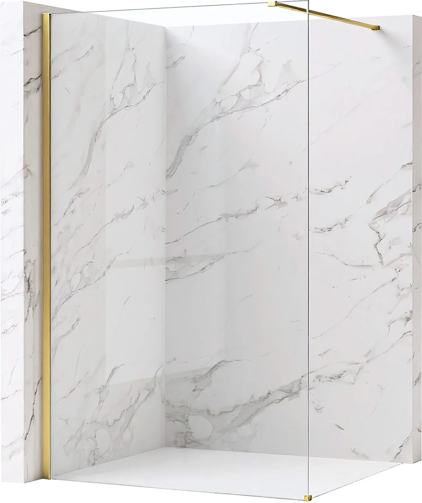 Параван за душ Rea Flexi Transparent / Brush Gold 70