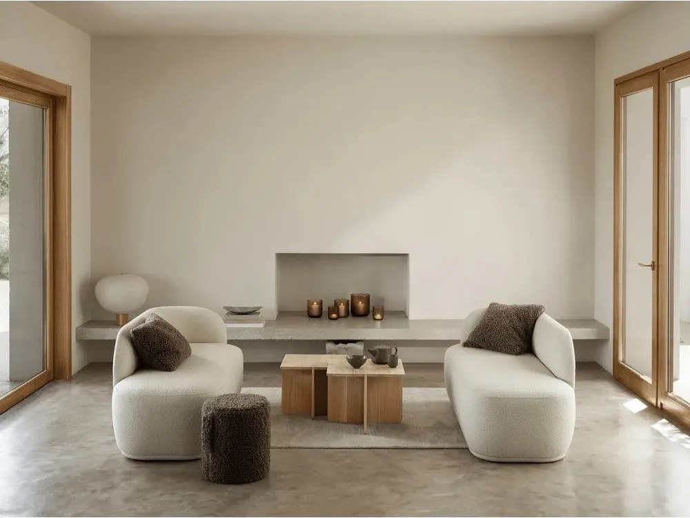 Бяла/в естествен цвят настолна лампа с хартиен абажур (височина 45 cm) Kami – Blomus