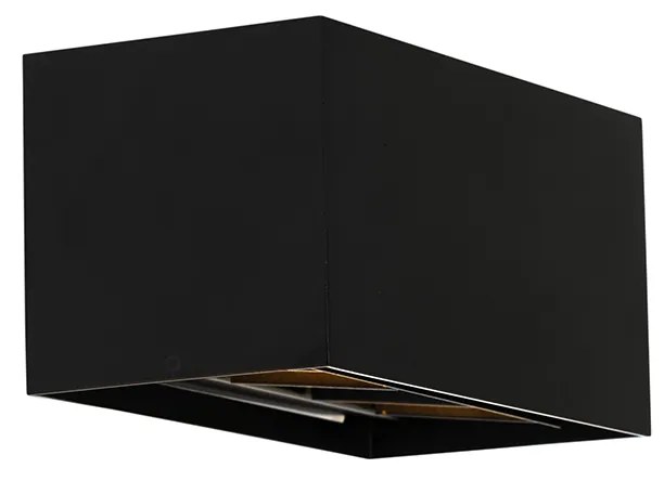 Модерна стенна лампа черна правоъгълна 2-светлина - Edwin