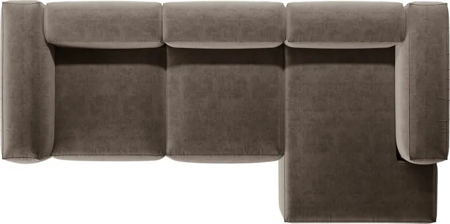 Кафяв ъглов диван (десен ъгъл) Bergamo – Cosmopolitan Design