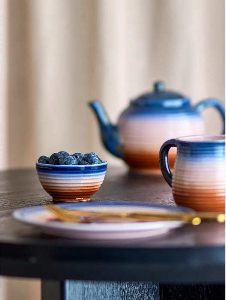 Сини/оранжеви керамични купички в комплект 4 бр. 110 ml Tatum – Bloomingville