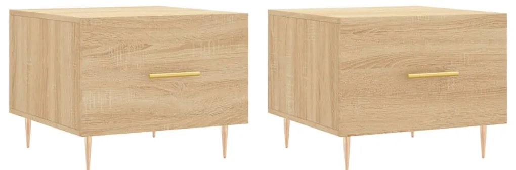 829371 vidaXL Кафе маси, 2 бр, дъб сонома, 50x50x40 см, инженерно дърво