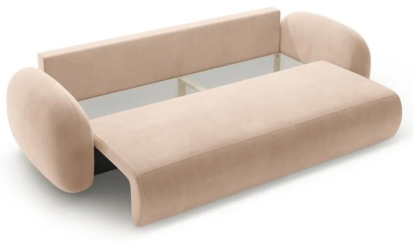 Бежов кадифен сгъваем/с място за съхранение диван 262 cm Tonale – Cosmopolitan Design