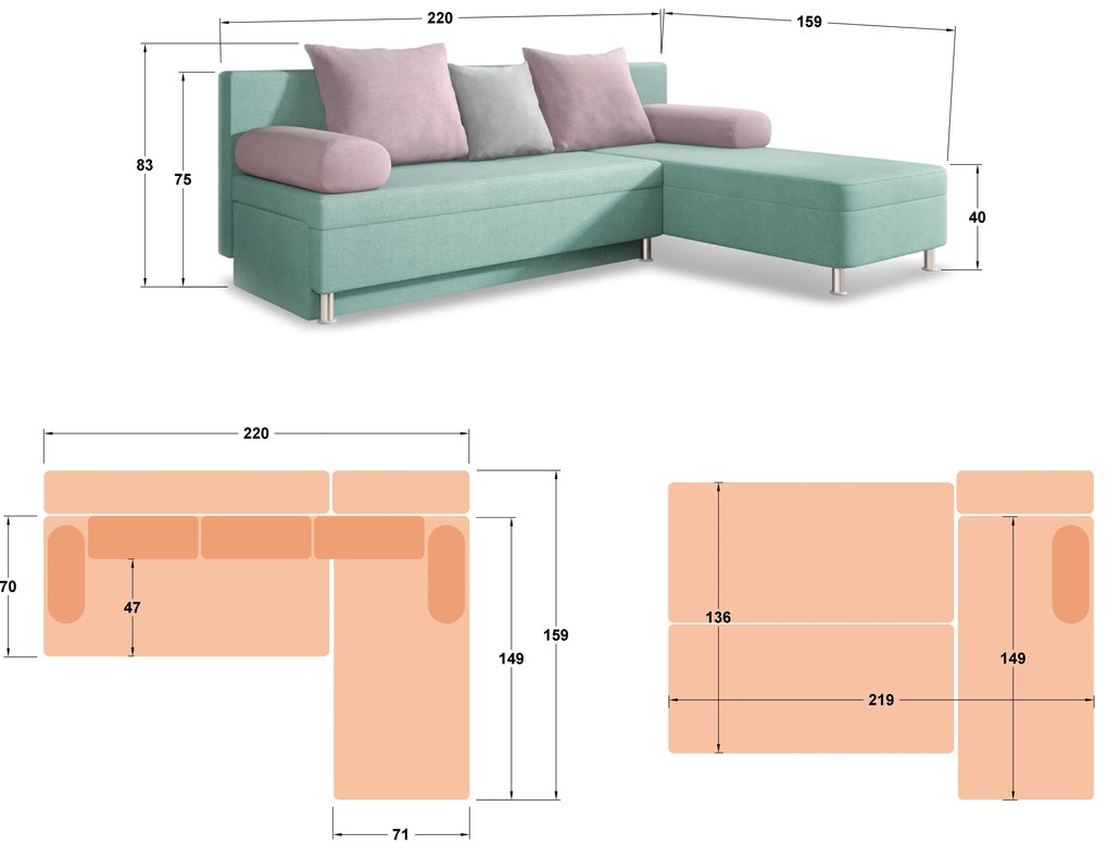 Разтегателен диван Дани М